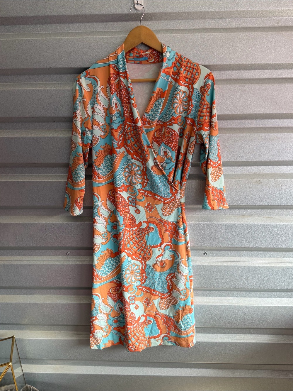 J. McLaughlin panama wrap dress in vibrant pattern